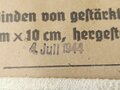 10 Binden von gestärkter Gaze datiert 1944, Größe 12 x 18 x 10cm