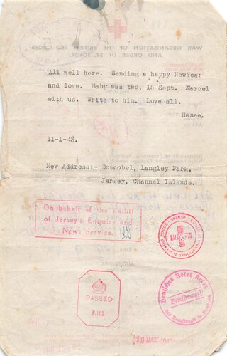 Channel Islands, British red cross letter datiert 1942
