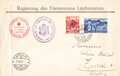 Fürstentum Liechtenstein, Ganzsache mit Rot Kreuz Stempel gelaufen 1939