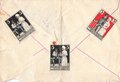 K.u.K. Österreiche Post, Briefumschlag gelaufen 1919 mit 3 Rot Kreuz Vignetten
