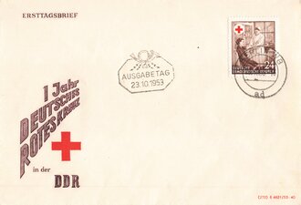 Ersttagsbrief " 1 Jahr Deutsches Rotes Kreuz in der DDR" gelaufen 1953