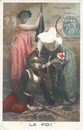 Ansichtskarte Frankreich mit Rot Kreuz Schwester