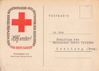 Deutschland nach 1945, Postkarte Rotes Kreuz bzgl. Lieferung von Uniform Röcken und Hosen datiert 1951