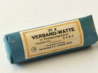 25 Gramm Verbandwatte datiert 1944