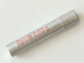 Aluminiumröhrchen Opium 0,03g Wehrmacht, vollständig leer