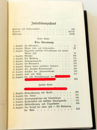 Adolf Hitler " Mein Kampf"  blaue Ganzleinenausgabe in gutem Zustand, eingeklebte Widmung der Firma Hartmann & Braun AG Frankfurt