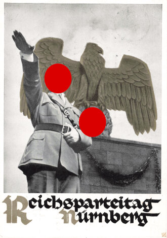 Propagandakarte Reichsparteitag Nürnberg 1935, gelaufen