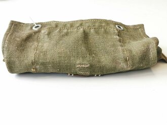 Tasche für den A-Rahmen der Wehrmacht, frühes, schweres Stück mit Aluminiumbeschlägen. Getragen, guter Zustand