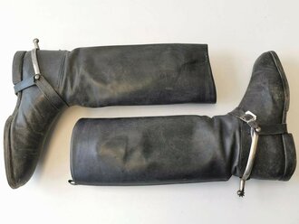 Paar Stiefel für Offiziere der Wehrmacht, ungereinigtes Paar, Sohlenlänge 29cm