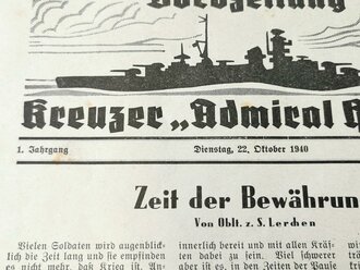 Bordzeitung "Kreuzer Admiral Hipper" 1., Jahrgang, 22. Oktober 1940, Nr. 23