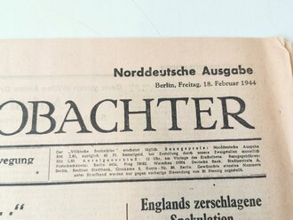 Völkischer Beobachter, Norddeutsche Ausgabe, 49. Ausgabe, 18. Februar 1944 