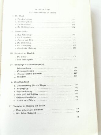 Spaten und Ähre - Das Handbuch der deutschen Jugend im Reichsarbeitsdienst, A5, datiert 1937, 240 Seiten, Rücken gelöst