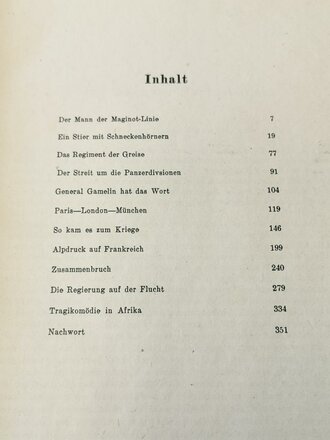 Hinter den Kulissen der Kabinette und Generalstäbe - Eine französische Zeit- und Sittengeschichte 1933-1940, datiert 1941, 351 Seiten, A5