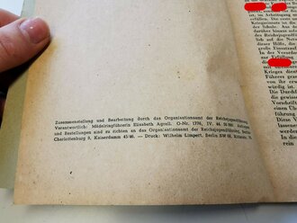 Arbeitsrichtlinien der Hitler-Jugend- Kriegseinsatz der Hitler-Jugend, datiert 1944, 128 Seiten, A5