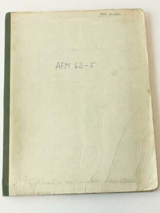 U.S. 1960 dated AFM 62-5, Air Force Manual - Aircarft Accident prevention, Investigation, Reporting, 185 pages, in a folder