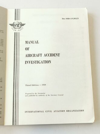 U.S. 1959 dated Doc 6920-AN/855/3 Manual of Aircraft...