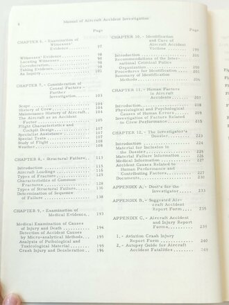 U.S. 1959 dated Doc 6920-AN/855/3 Manual of Aircraft Accident Investigation, Third Edition, 256 pages