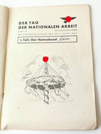 Deutsches Jungvolk "Der Tag der nationalen Arbeit" - Ausgaber A/B 3.Mai 1939 Folge 15, 24 Seiten, A5