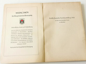 "Grosse Deutsche Kunstausstellung 1942" im Haus der Deutschen Kunst zu München, Juli bis auf weiteres, Offizieller Ausstellungskatalog, A5, ca.160 Seiten