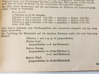 Arbeitsrichtlinien der Hitler-Jugend - Der Reichssportwettkampf der Hitler-Jugend, datiert 1942, 128 Seiten, A5