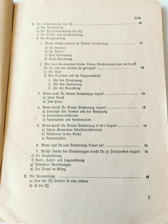 Dienstvorschrift der Hitlerjugend Dv.DJ. 0.1. Vorschrift über den Jungvolkdienst vom 1.7.1938, 64 Seiten, A5