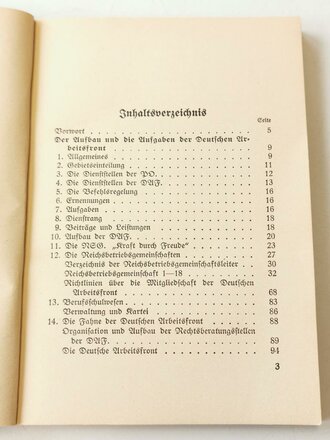 Organisation der deutschen Arbeitsfront und der NS Gemeinschaft Kraft durch Freude, 159 Seiten, ca. A5