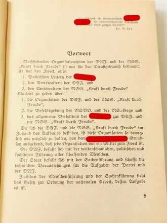 Organisation der deutschen Arbeitsfront und der NS Gemeinschaft Kraft durch Freude, 159 Seiten, ca. A5