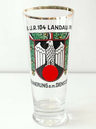 Infanterie Regiment 104 Landau/Pfalz, 0,5 Liter Glas in...