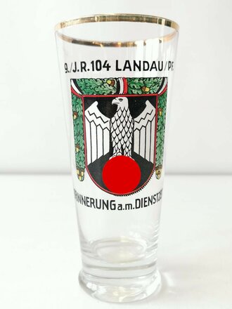 Infanterie Regiment 104 Landau/Pfalz, 0,5 Liter Glas in gutem Zustand, unbeschädigtes Stück