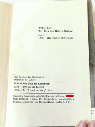 "Der Weg des Dritten Reiches"  Band 1, 1933, Das Jahr der Revolution.118 Seite, guter Zustand