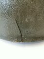 U.S. M1 steel helmet. Front seam WWII shell with later liner, uncleaned set