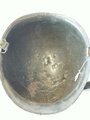 U.S. M1 steel helmet. Front seam WWII shell with later liner, uncleaned set