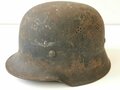 Feuerwehr III.Reich, Stahlhelm Originallack, ungereinigtes Stück