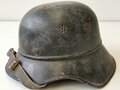 Stahlhelm Luftschutz, alt überlackiertes Stück, ungereinigt