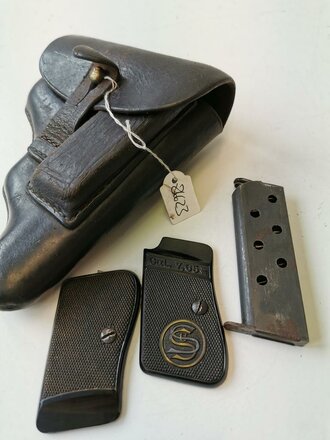 Pistolentasche, Griffschalen und Magazin für Sauer & Sohn Modell 7,65mm