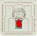 Gedenkblatt " Eröffnung des Postmuseums Hansestadt Hamburg 1937"