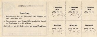 1.Weltkrieg, Verpflegungskarte für eine Schwester im...