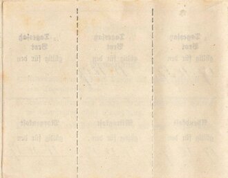 1.Weltkrieg, Verpflegungskarte für eine Schwester im Feldlazarett 132, Oktober 1917