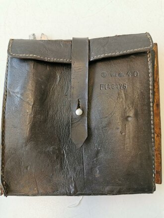 Luftwaffe, Bordtasche, Werkzeugtasche MG15 aus schwarzem Ersatzmaterial, Fl 46475, Hersteller gcy. Die Werkzeuge alle mit Herstellercodierung