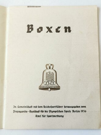 Boxen - Olympiaheft Nr 12, Berlin 1936, 32 Seiten, A6