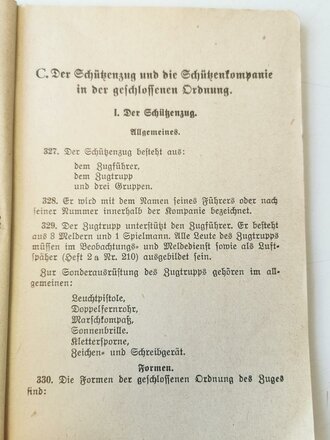 Ausbildungsvorschrift für die Infanterie - Heft 2 - Die Schützenkompanie Teil b, datiert 1936, 42 Seiten, A6