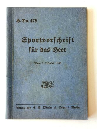 H.Dv.475 "Sportvorschrift für das Heer" vom 1. Oktober 1938, 126 Seiten, A6