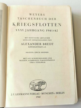 Weyers Taschenbuch der Kriegsflotte 1941/42, ca. 550 Seiten, A5