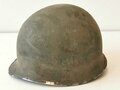 U.S. WWII front seam steel helmet shell, overpainted