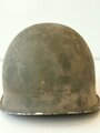 U.S. WWII front seam steel helmet shell, overpainted