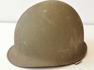 U.S. WWII front seam steel helmet shell, overpainted