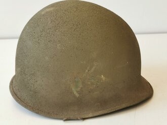 U.S. WWII front seam steel helmet shell, overpainted