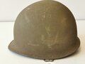 U.S. WWII front seam steel helmet shell, overpainted