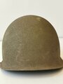 U.S. WWII front seam steel helmet shell, overpainted