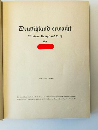 Sammelbilderalbum "Deutschland erwacht" Komplett, in defektem Schutzumschlag